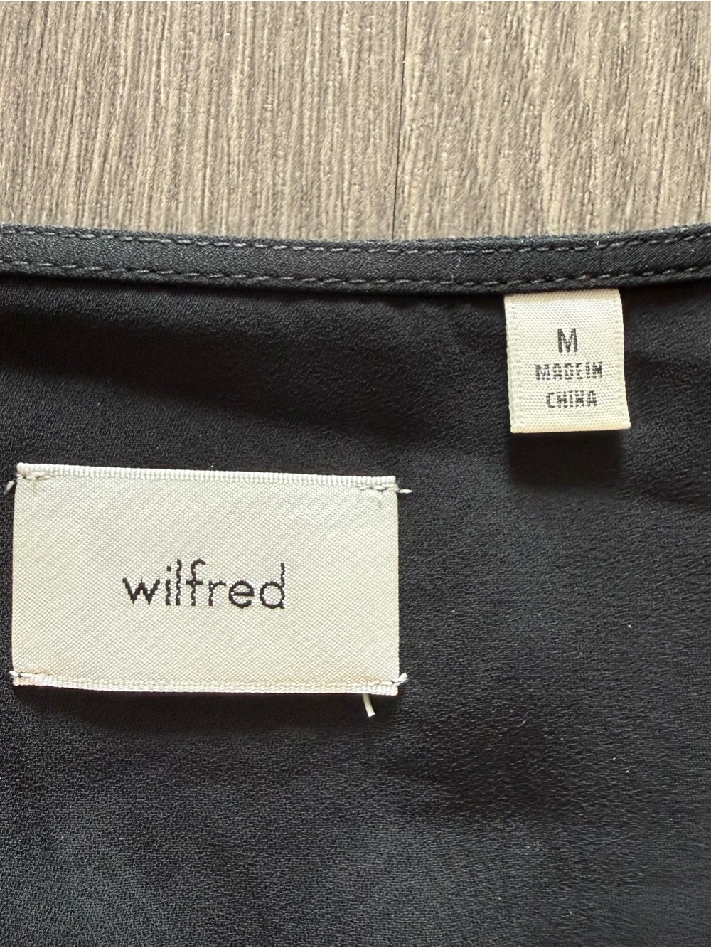 Wilfred Black Long-Sleeve V-Neck Dress - Picture 2 of 3